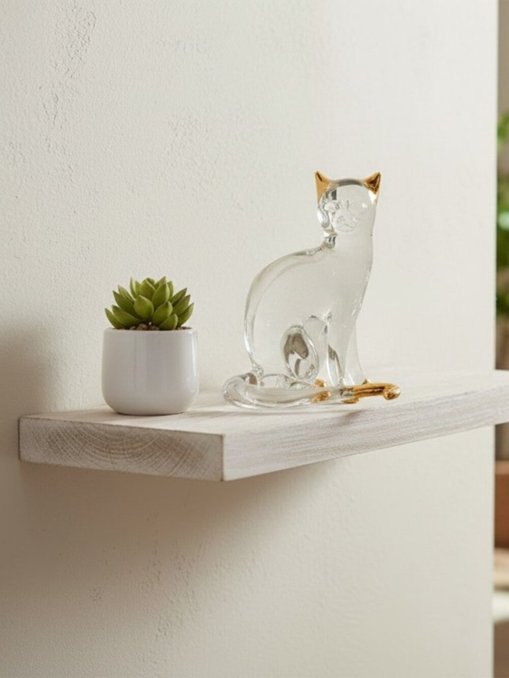 Glass Baron Mini Kitty Cat Figurine with 22K